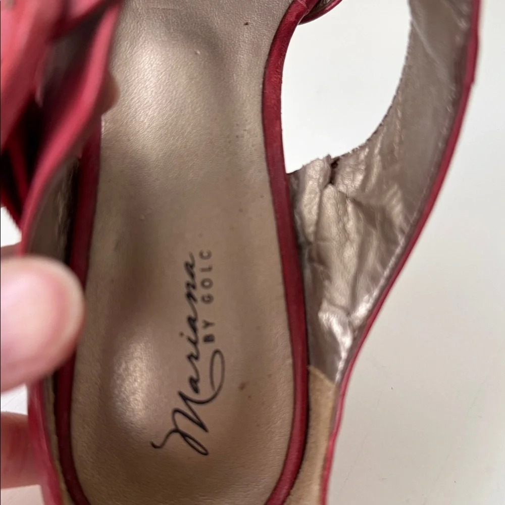 Mariana by Golc red leather high heeled sandals, 35.